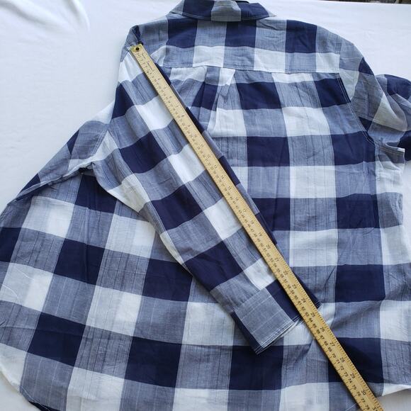 Lane Bryant Shirt Womens Plus Size 22/24 Plaid Blue Gray Button Up Collared New - Picture 5 of 9